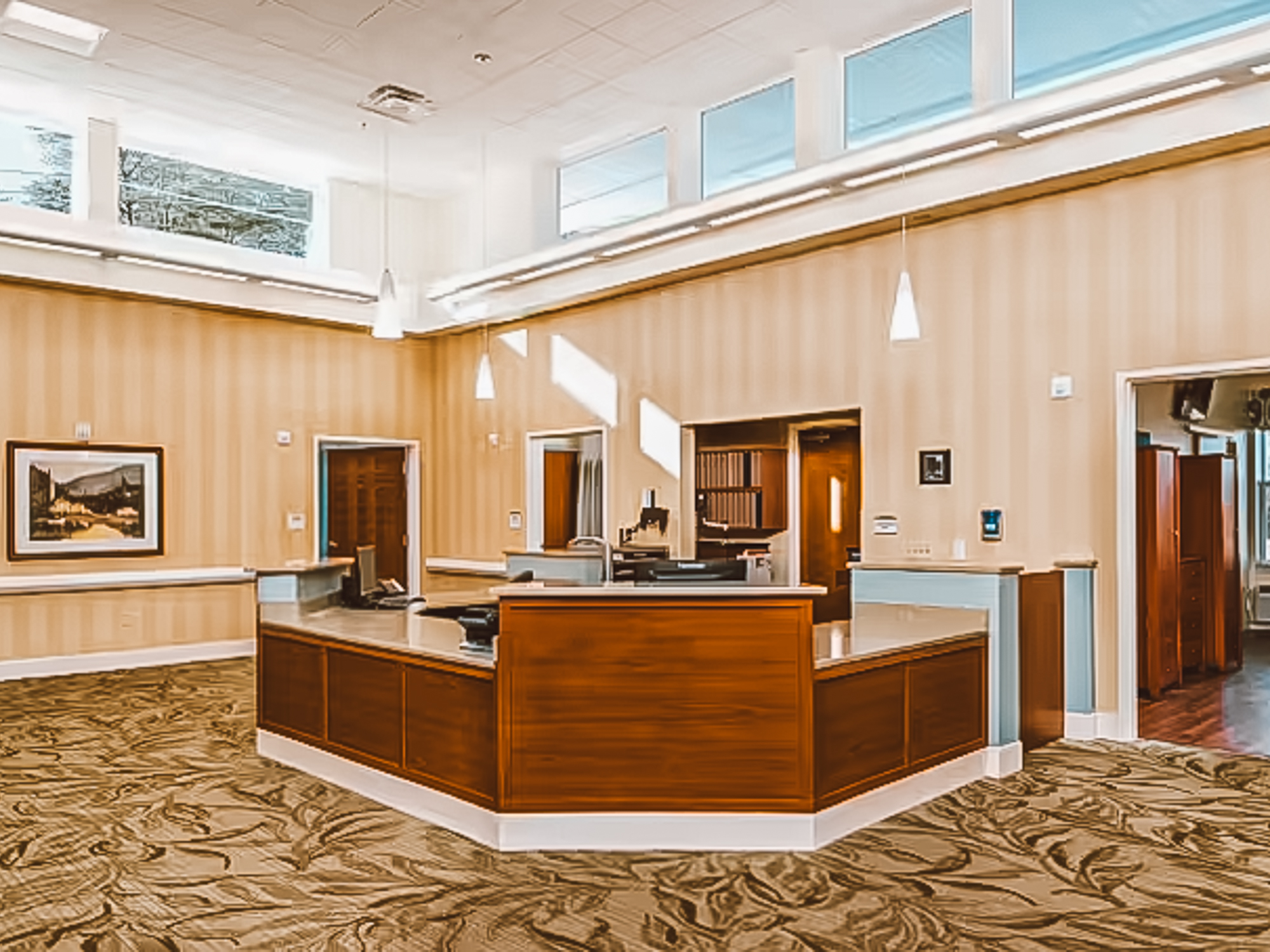 Restore Health Rehabilitation Center interiors showcasing high-quality construction, medical finishes, and efficient layout.